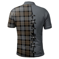 MacKay Weathered Tartan Polo Shirt - Lion Rampant And Celtic Thistle Style