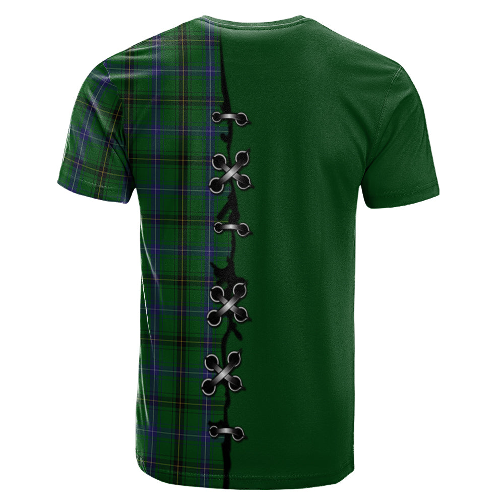 MacKendrick Tartan T-shirt - Lion Rampant And Celtic Thistle Style