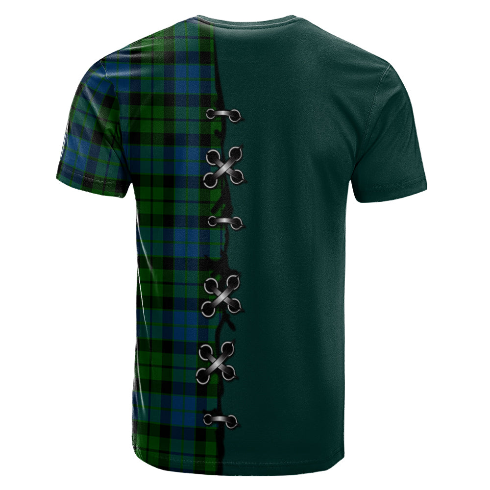 MacKie Tartan T-shirt - Lion Rampant And Celtic Thistle Style