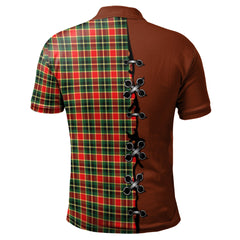 MacLachlan Hunting Modern Tartan Polo Shirt - Lion Rampant And Celtic Thistle Style