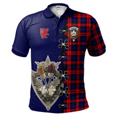 MacLachlan Modern Tartan Polo Shirt - Lion Rampant And Celtic Thistle Style