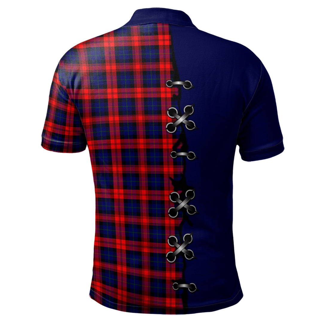 MacLachlan Modern Tartan Polo Shirt - Lion Rampant And Celtic Thistle Style