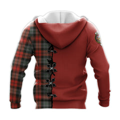 MacLachlan Weathered Tartan Hoodie - Lion Rampant And Celtic Thistle Style