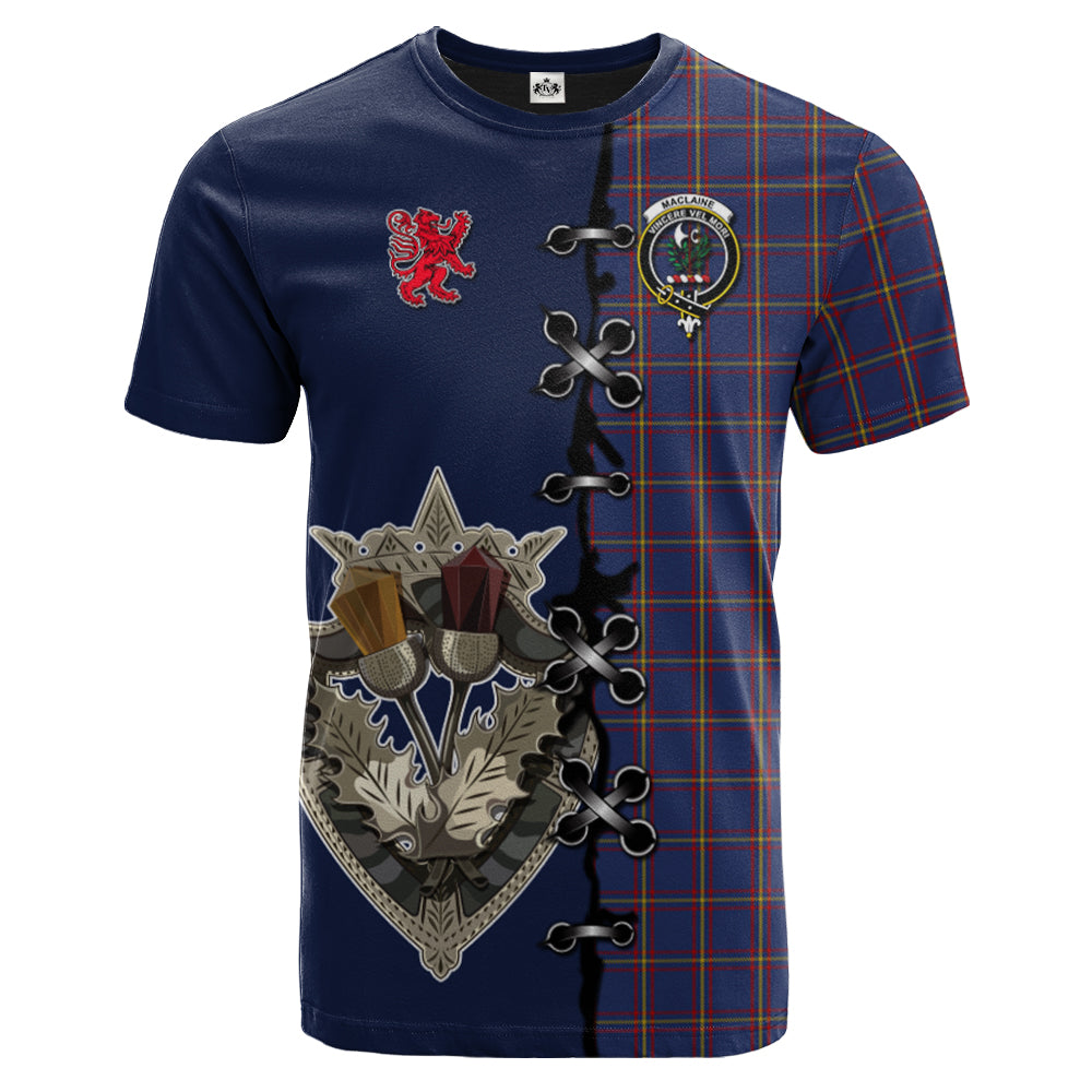 MacLaine of Lochbuie Tartan T-shirt - Lion Rampant And Celtic Thistle Style