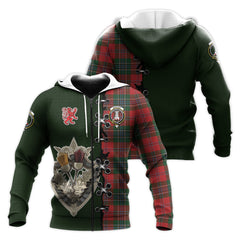 MacLean Tartan Hoodie - Lion Rampant And Celtic Thistle Style