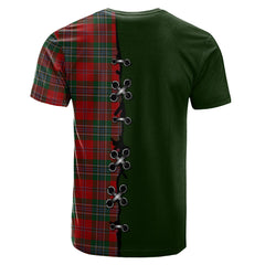 MacLean Tartan T-shirt - Lion Rampant And Celtic Thistle Style