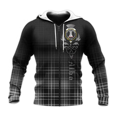 MacLean Black And White Tartan Hoodie - Alba Celtic Style