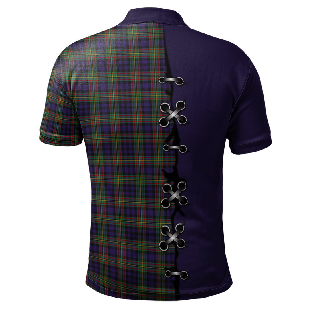 MacLellan Tartan Polo Shirt - Lion Rampant And Celtic Thistle Style