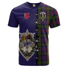 MacLennan Tartan T-shirt - Lion Rampant And Celtic Thistle Style