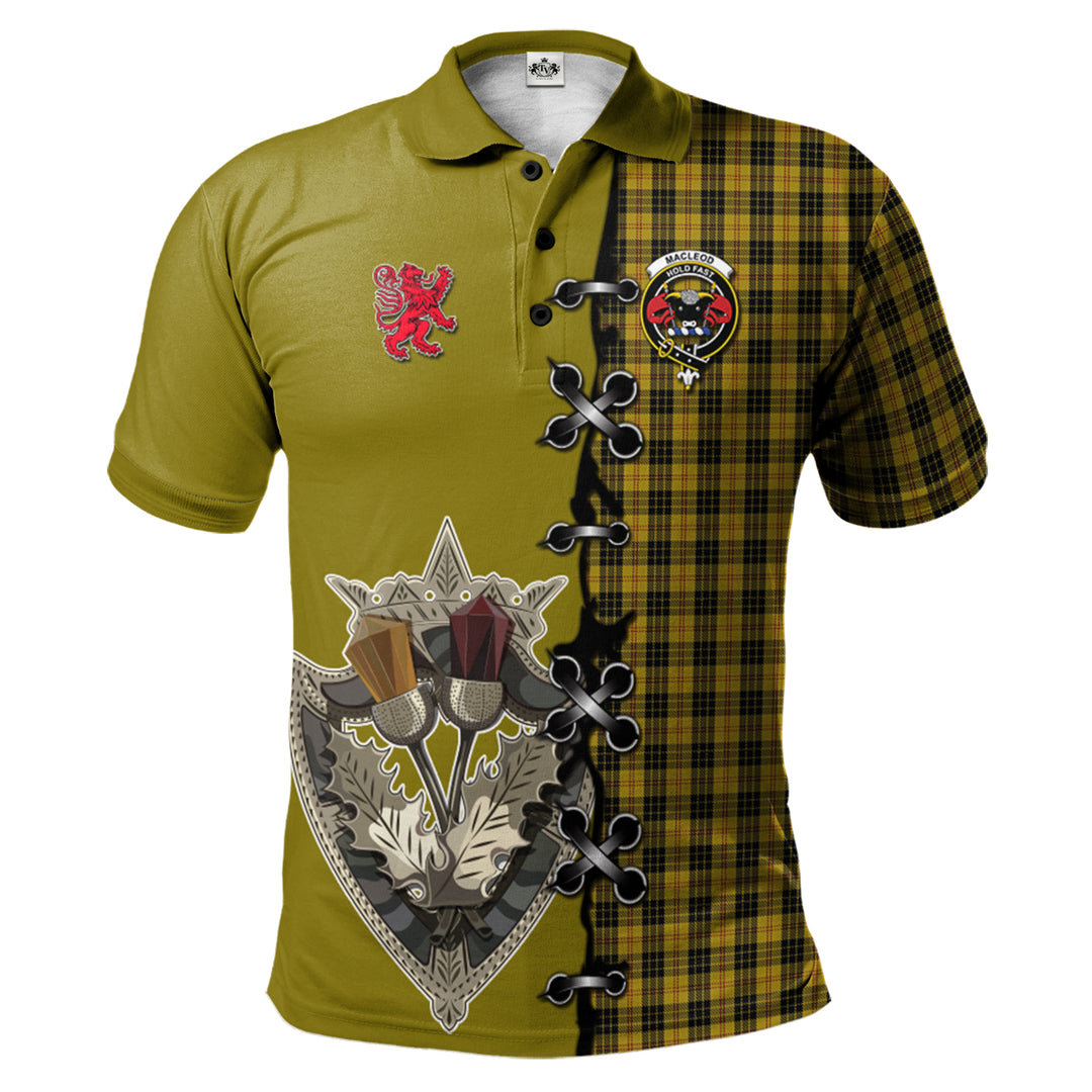 MacLeod Tartan Polo Shirt - Lion Rampant And Celtic Thistle Style