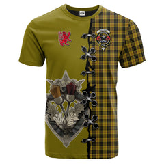 MacLeod Tartan T-shirt - Lion Rampant And Celtic Thistle Style