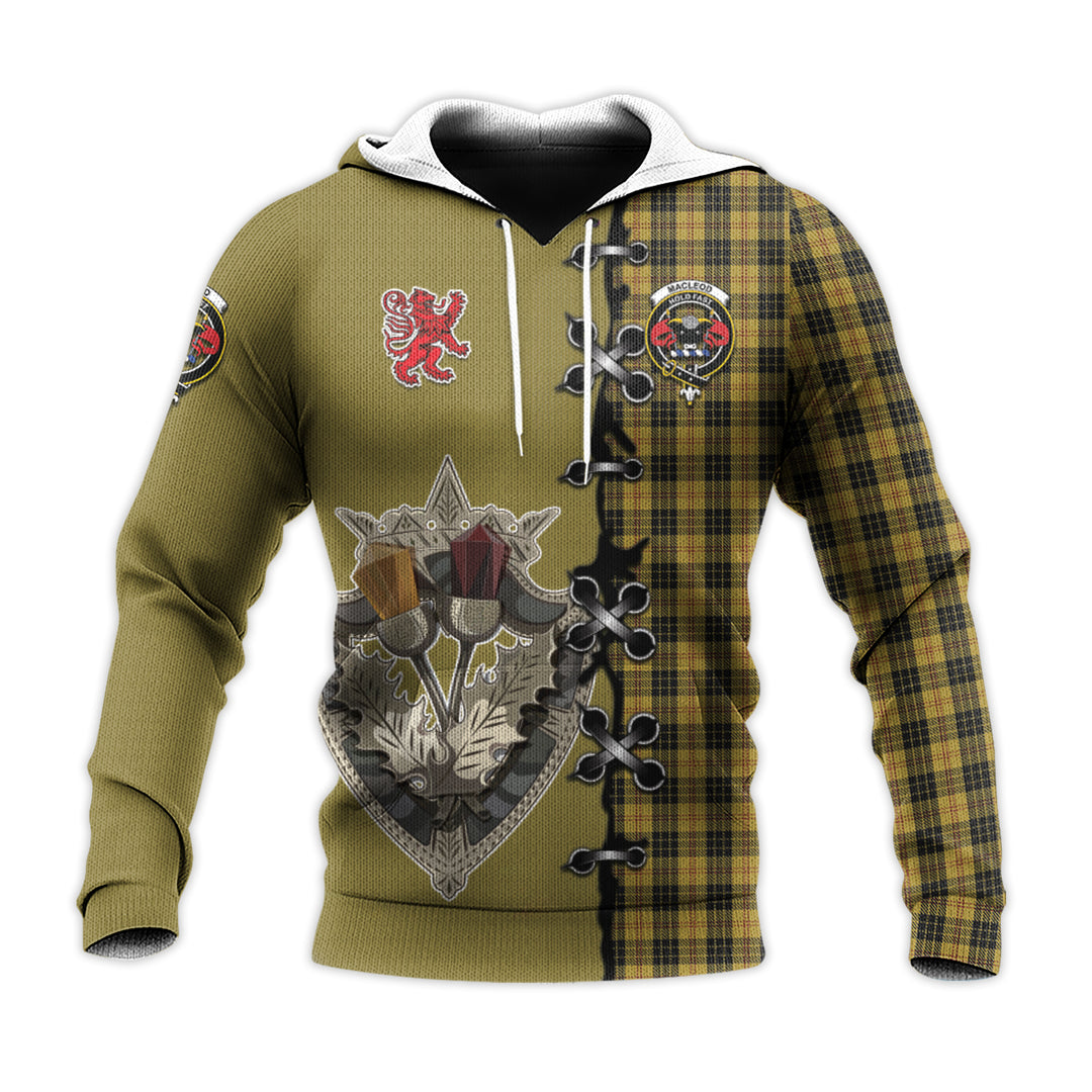 MacLeod Tartan Hoodie - Lion Rampant And Celtic Thistle Style