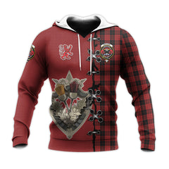 MacLeod Black and Red Tartan Hoodie - Lion Rampant And Celtic Thistle Style