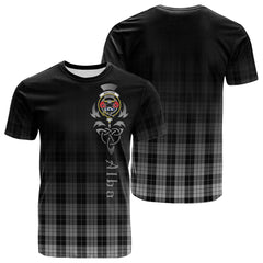 MacLeod Black And White Tartan Crest T-shirt - Alba Celtic Style
