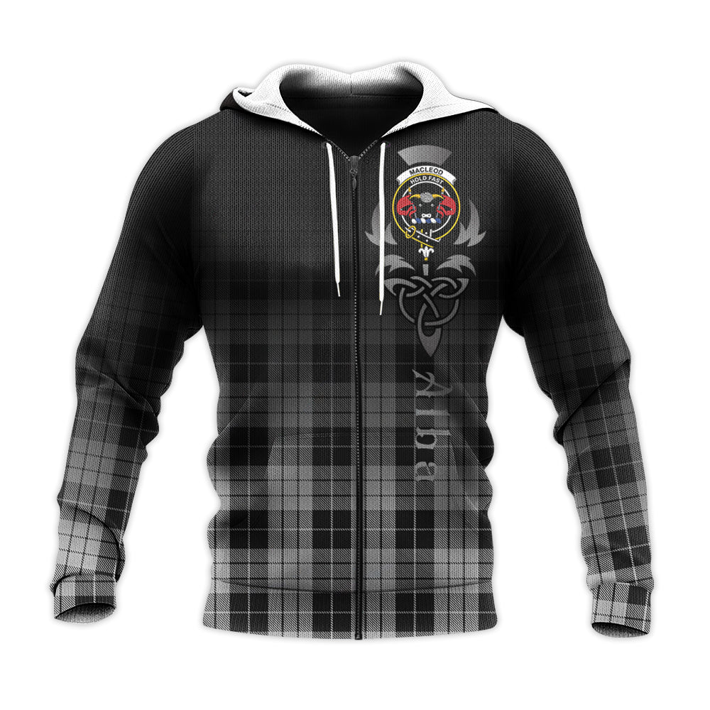 MacLeod Black And White Tartan Hoodie - Alba Celtic Style