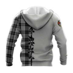 MacLeod Black and White Tartan Hoodie - Lion Rampant And Celtic Thistle Style