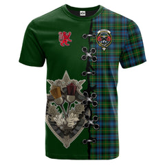 MacLeod of Skye Tartan T-shirt - Lion Rampant And Celtic Thistle Style