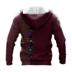 MacLeod Red Tartan Hoodie - Lion Rampant And Celtic Thistle Style