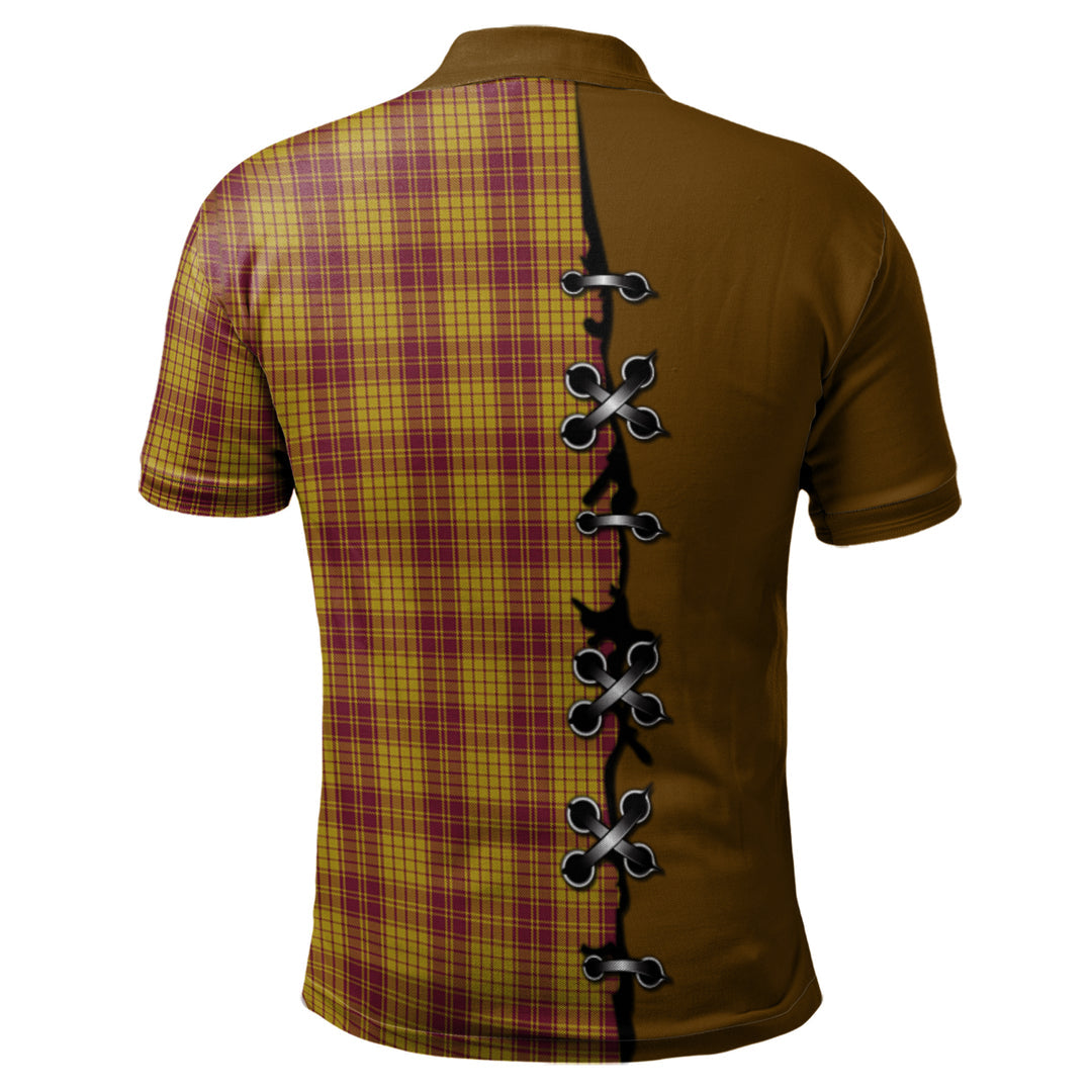 MacMillan Dress Tartan Polo Shirt - Lion Rampant And Celtic Thistle Style