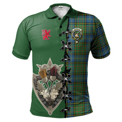 MacMillan Hunting Ancient Tartan Polo Shirt - Lion Rampant And Celtic Thistle Style