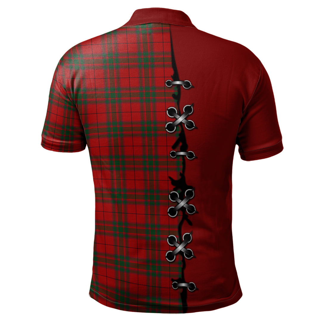 MacNab Tartan Polo Shirt - Lion Rampant And Celtic Thistle Style