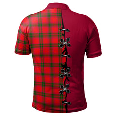 MacNab Modern Tartan Polo Shirt - Lion Rampant And Celtic Thistle Style