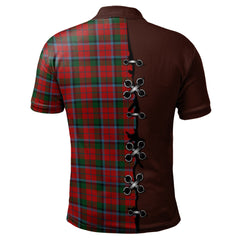 MacNaughton Tartan Polo Shirt - Lion Rampant And Celtic Thistle Style