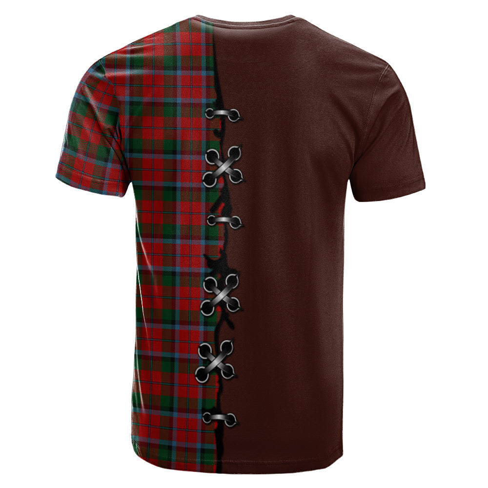 MacNaughton Tartan T-shirt - Lion Rampant And Celtic Thistle Style