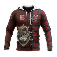 MacNaughton Tartan Hoodie - Lion Rampant And Celtic Thistle Style