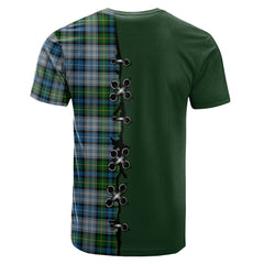 MacNeil Dress Tartan T-shirt - Lion Rampant And Celtic Thistle Style