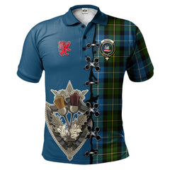 MacNeil of Barra Tartan Polo Shirt - Lion Rampant And Celtic Thistle Style