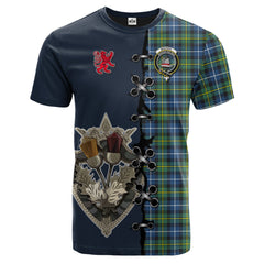 MacNeil of Barra Ancient Tartan T-shirt - Lion Rampant And Celtic Thistle Style