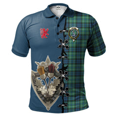 MacNeil of Colonsay Ancient Tartan Polo Shirt - Lion Rampant And Celtic Thistle Style