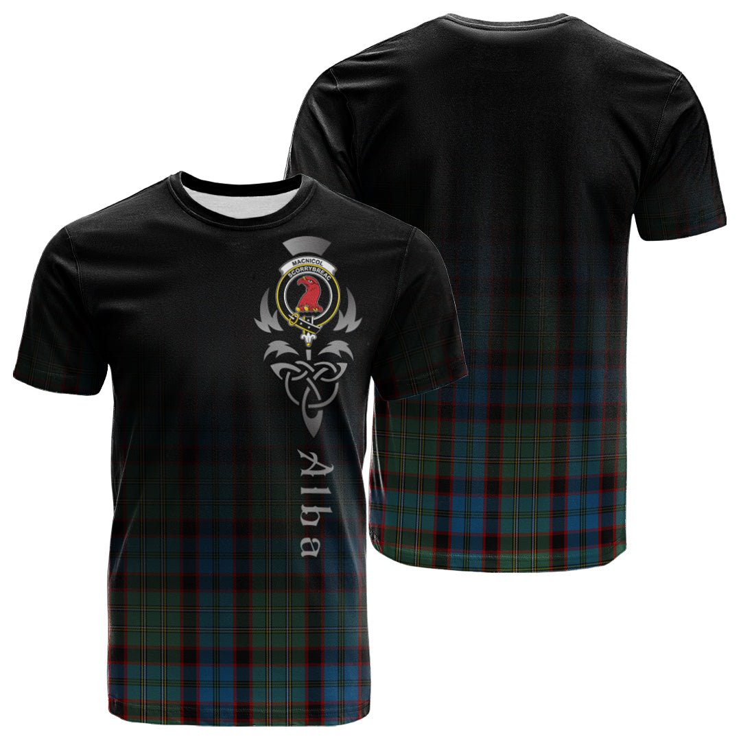 MacNicol Hunting Tartan Crest T-shirt - Alba Celtic Style