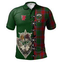 MacPhail Blue Bands Tartan Polo Shirt - Lion Rampant And Celtic Thistle Style