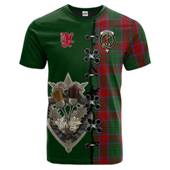MacPhail Blue Bands Tartan T-shirt - Lion Rampant And Celtic Thistle Style