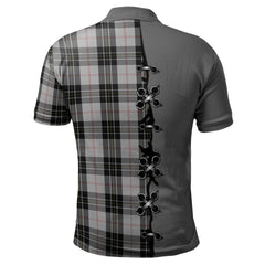 MacPherson Dress Tartan Polo Shirt - Lion Rampant And Celtic Thistle Style