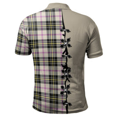 MacPherson Dress Ancient Tartan Polo Shirt - Lion Rampant And Celtic Thistle Style