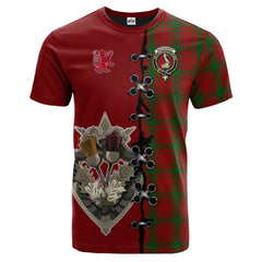 MacQuarrie Tartan T-shirt - Lion Rampant And Celtic Thistle Style