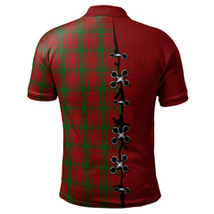 MacQuarrie Tartan Polo Shirt - Lion Rampant And Celtic Thistle Style