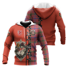 MacRae Ancient Tartan Hoodie - Lion Rampant And Celtic Thistle Style