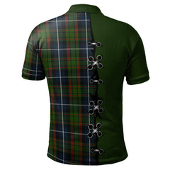 MacRae Hunting Tartan Polo Shirt - Lion Rampant And Celtic Thistle Style
