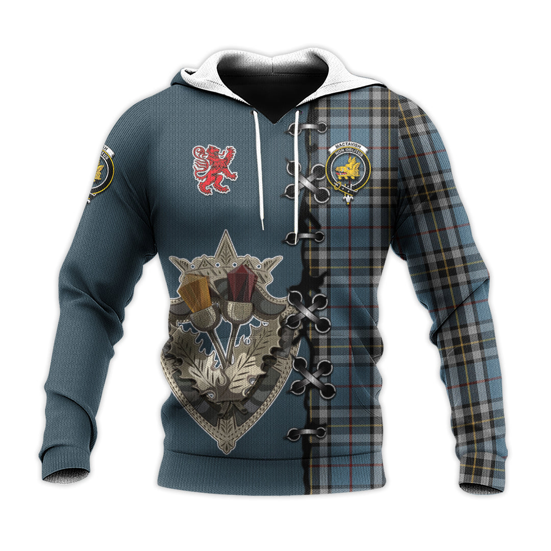 MacTavish Dress Tartan Hoodie - Lion Rampant And Celtic Thistle Style