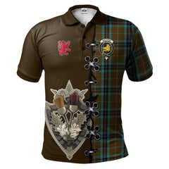 MacTavish Hunting Tartan Polo Shirt - Lion Rampant And Celtic Thistle Style