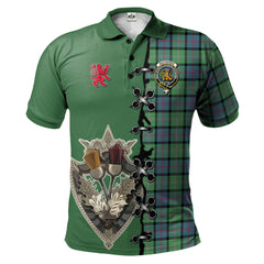 MacThomas Ancient Tartan Polo Shirt - Lion Rampant And Celtic Thistle Style