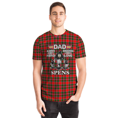 Spens Tartan T-shirt - "Dad - A Son's First Hero, A Daughter First's Love"