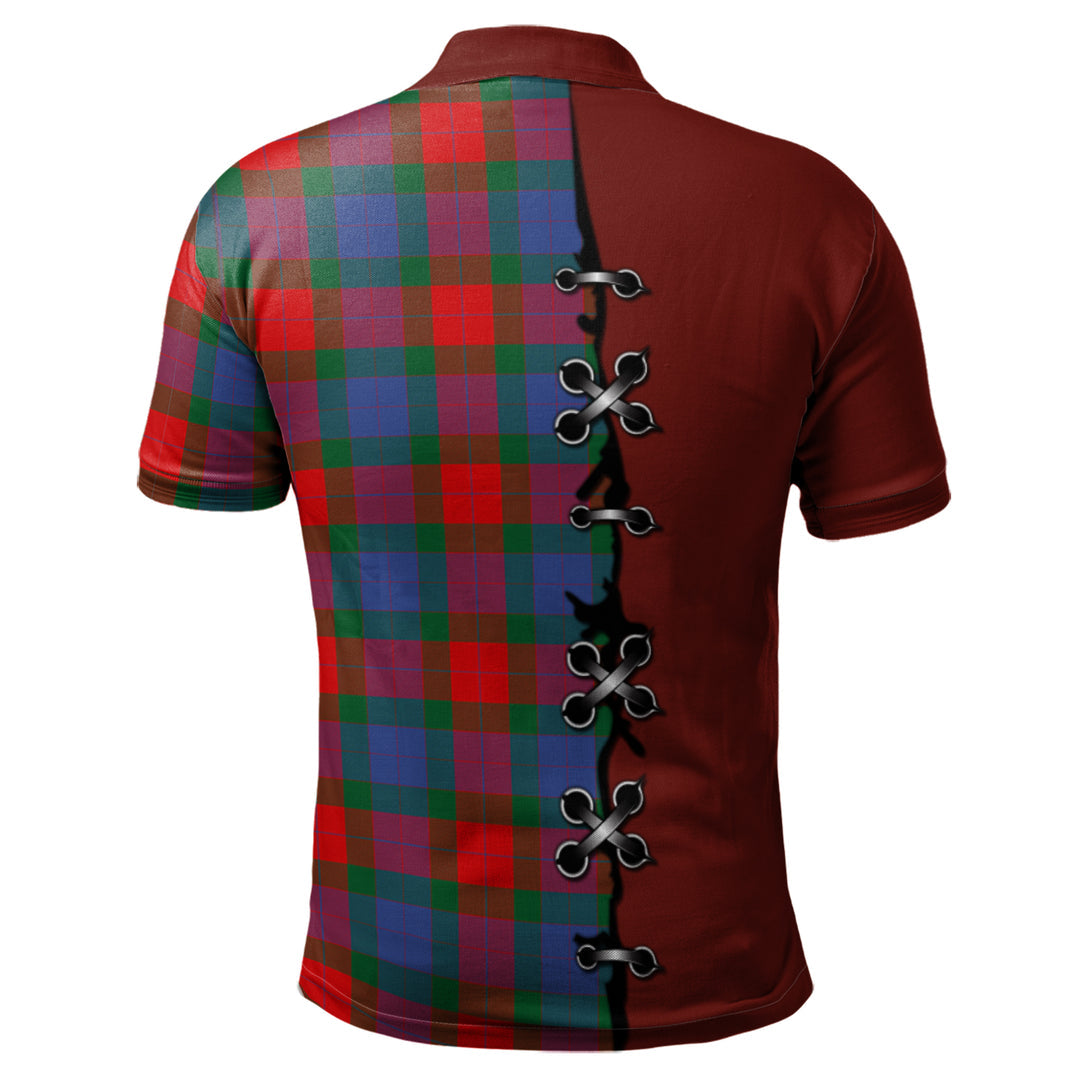 Mar Tartan Polo Shirt - Lion Rampant And Celtic Thistle Style