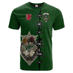 Mar Tribe Tartan T-shirt - Lion Rampant And Celtic Thistle Style