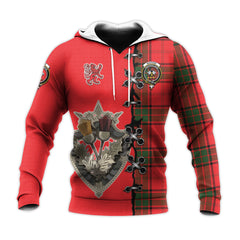 Maxtone Tartan Hoodie - Lion Rampant And Celtic Thistle Style