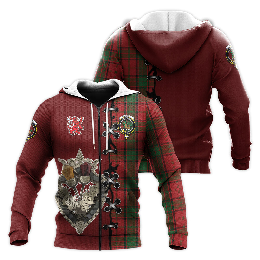 Maxwell Tartan Hoodie - Lion Rampant And Celtic Thistle Style